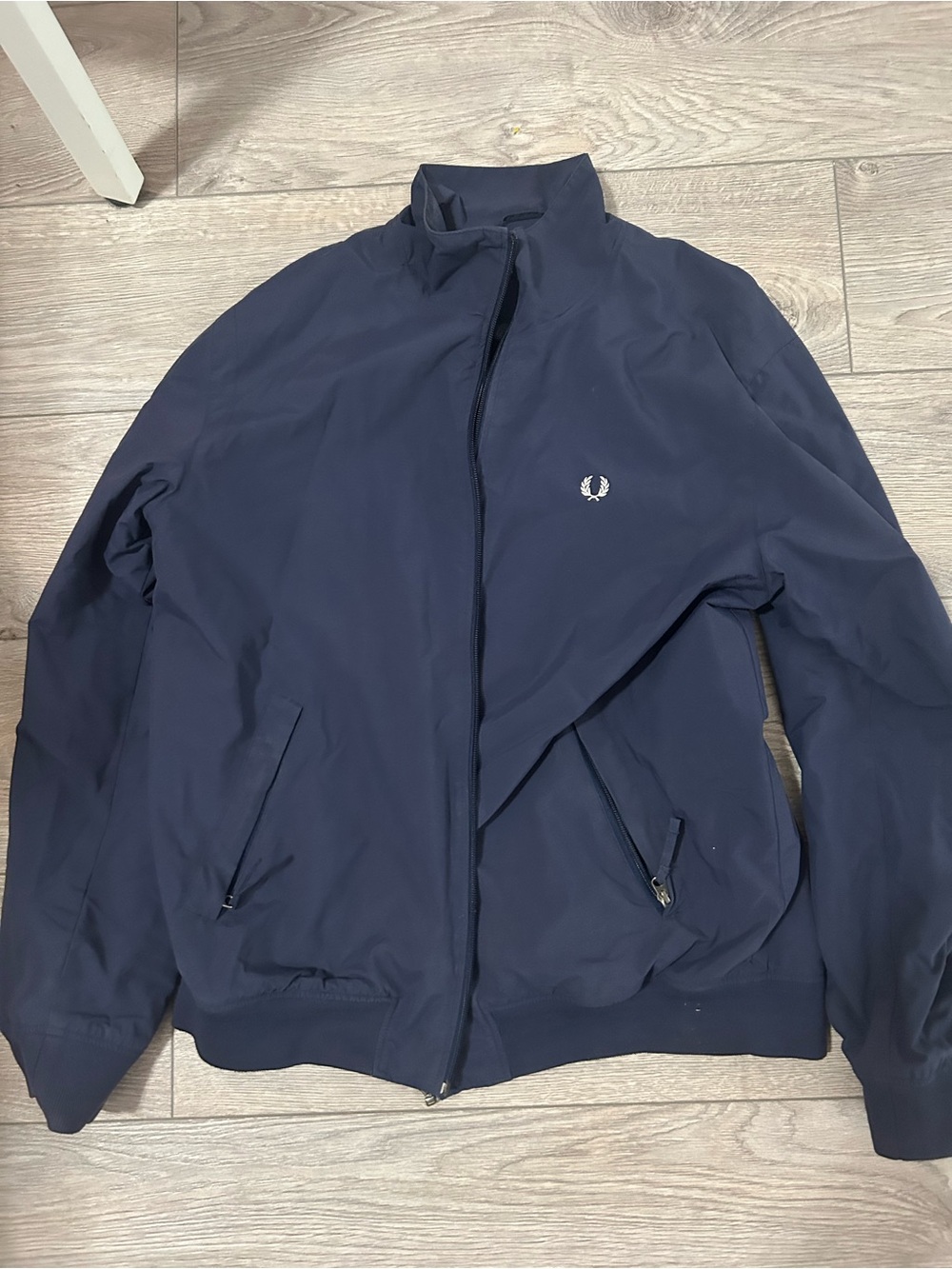 Fred Perry Navy Bomber Jacket with Laurel Logo